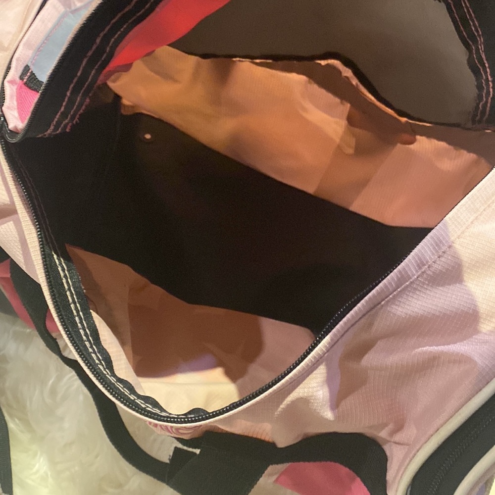 Point Zero Pink Black Grey Travel Tote Shoulder Strap Gym Bag Side Pockets - Picture 7 of 7